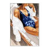 Girls Just Wanna Have Sun, By Uma Gokhale Wall Art Gioia-Local 40x60cm Framed Canvas White