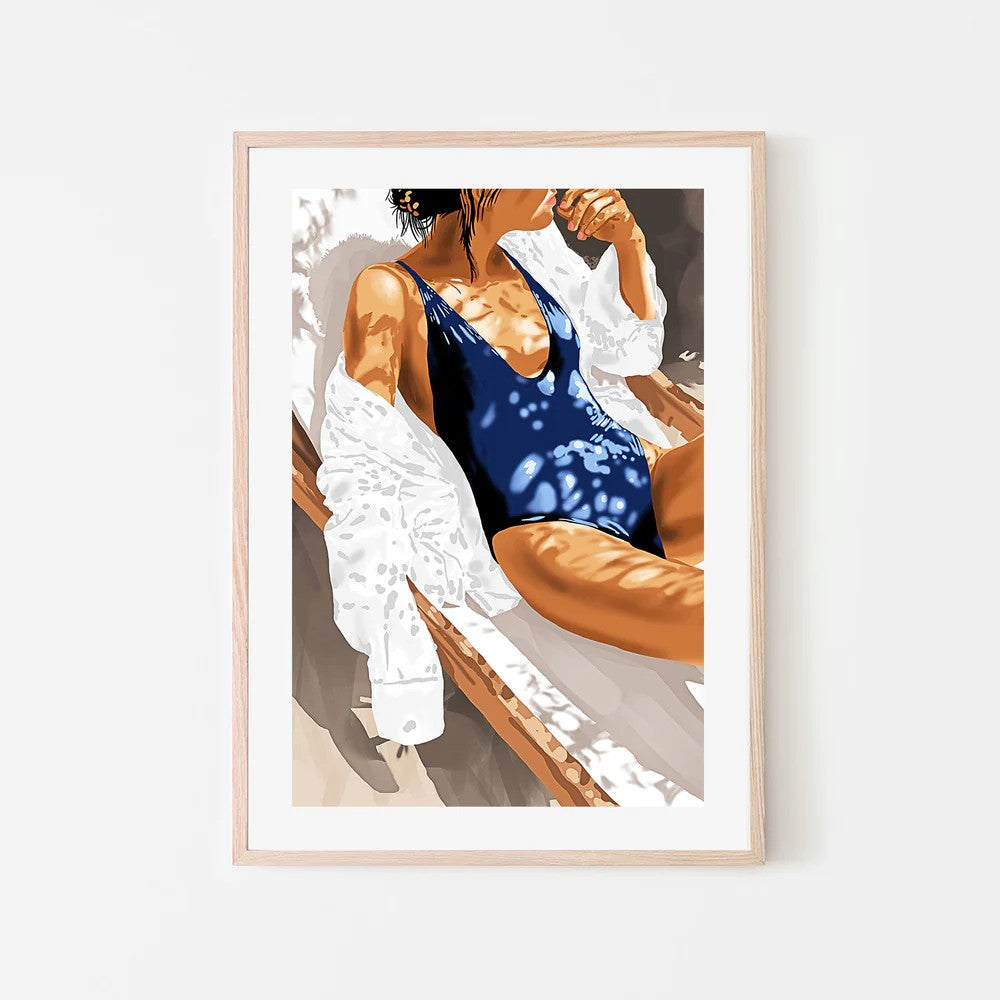 Girls Just Wanna Have Sun, By Uma Gokhale Wall Art Gioia-Local 40x60cm Framed Poster Black