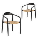 Set of 2 - Glynis Eucalyptus Black Timber Dining Chair - Beige Outdoor Chair The Form-Local   