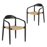 Set of 2 - Glynis Eucalyptus Black Timber Dining Chair - Beige Outdoor Chair The Form-Local   
