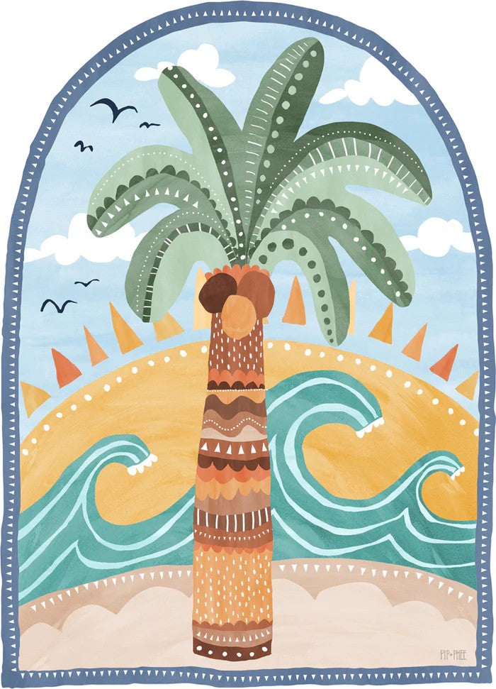 Going Coconuts Palm Tree, By Pip and Phee Wall Art Gioia-Local 40x60cm Framed Canvas Gold