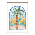 Going Coconuts Palm Tree, By Pip and Phee Wall Art Gioia-Local 40x60cm Framed Canvas Oak