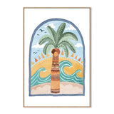 Going Coconuts Palm Tree, By Pip and Phee Wall Art Gioia-Local 40x60cm Framed Canvas Oak