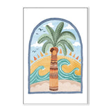 Going Coconuts Palm Tree, By Pip and Phee Wall Art Gioia-Local 40x60cm Framed Canvas White