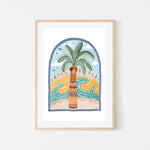 Going Coconuts Palm Tree, By Pip and Phee Wall Art Gioia-Local 40x60cm Framed Poster Black