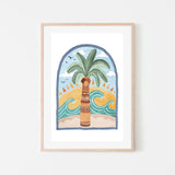 Going Coconuts Palm Tree, By Pip and Phee Wall Art Gioia-Local 40x60cm Framed Poster Black