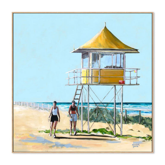Gold Coast 80cm x 80cm Framed Canvas - Natural Frame Wall Art Gioia-Local   