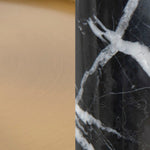 Ex Display - Marcela 40cm Round Brushed Gold Side Table - Black Marble Side Table NY-Core