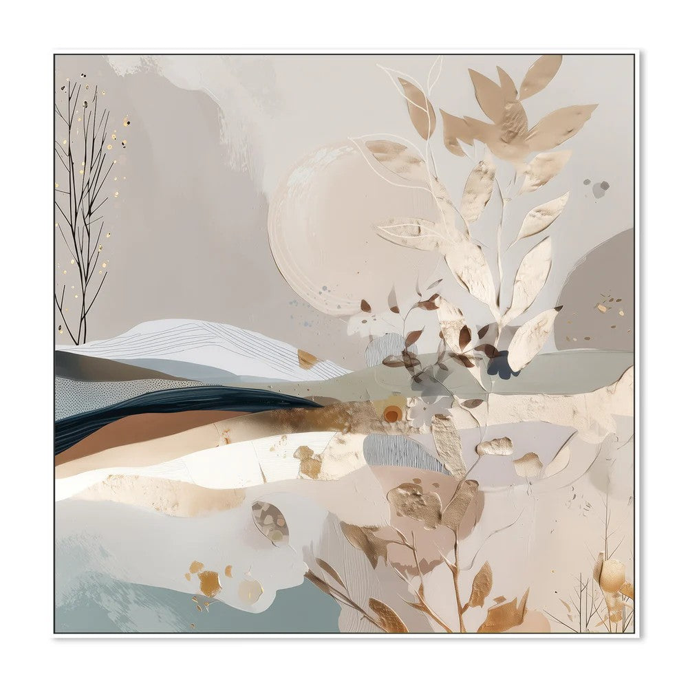 Golden Folds, By Bella Eve Wall Art Gioia-Local 50x50cm Framed Canvas White