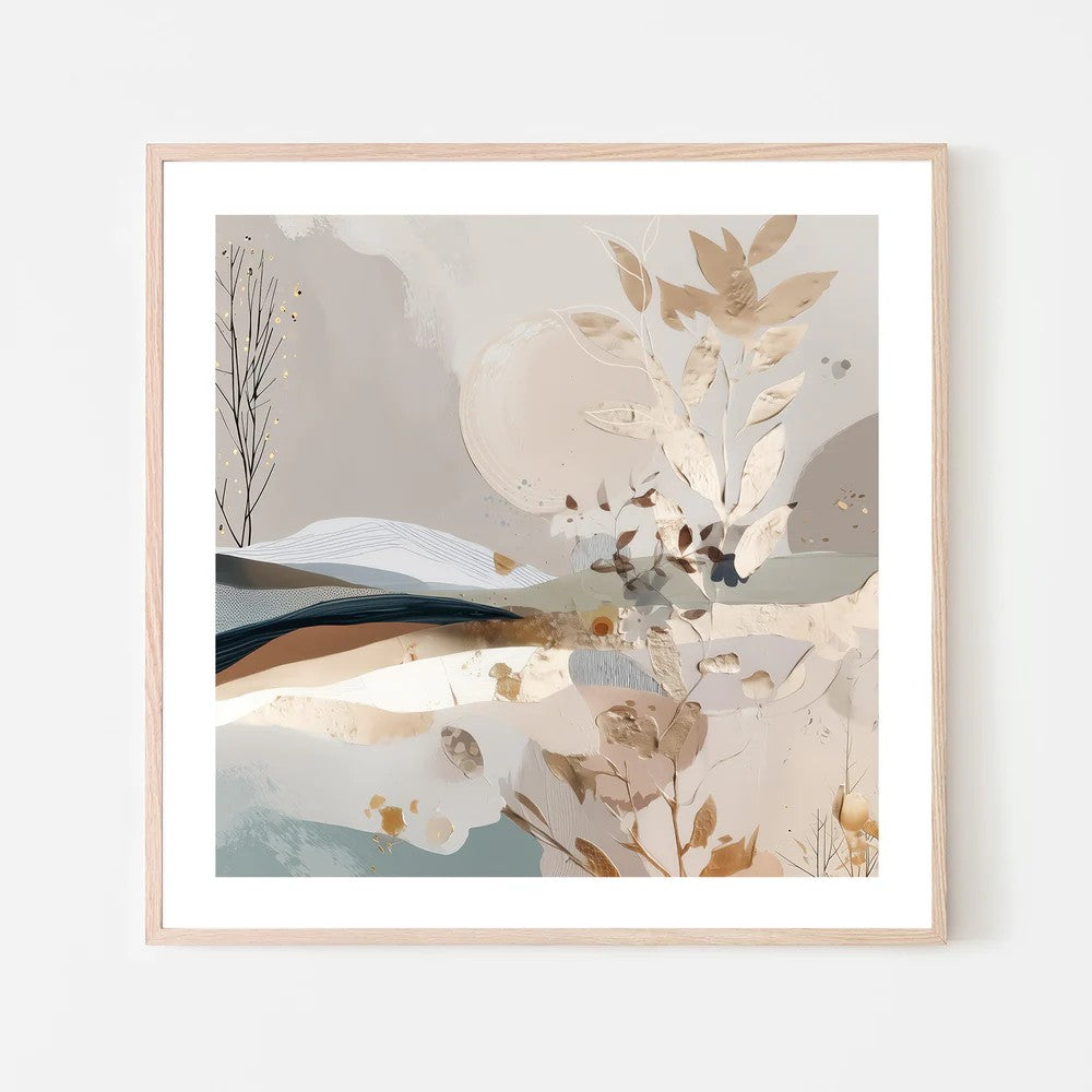 Golden Folds, By Bella Eve Wall Art Gioia-Local 50x50cm Framed Poster Black