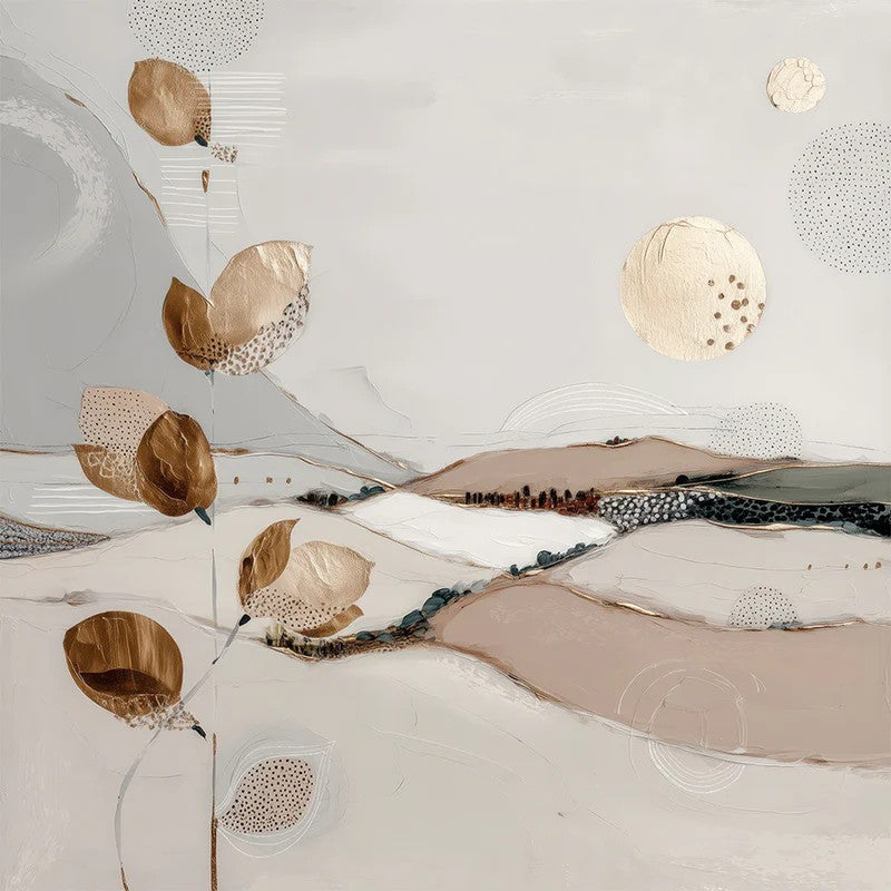 Golden Quiet, By Bella Eve Wall Art Gioia-Local 50x50cm Framed Canvas Gold