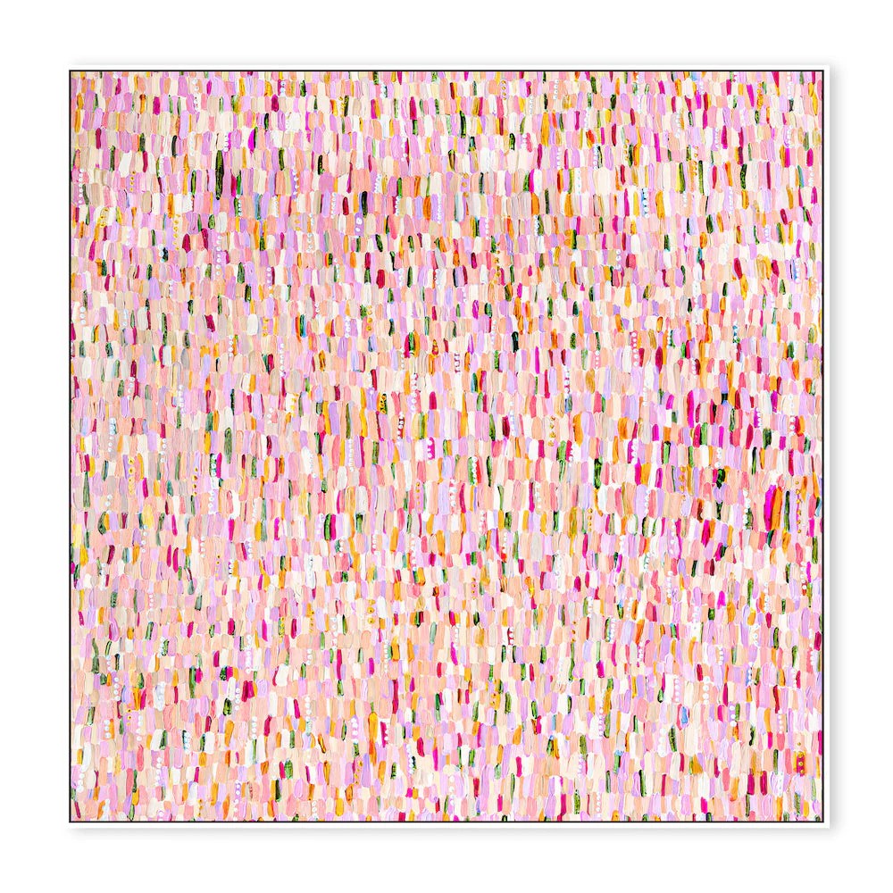 Golden Shower, Style A, By Bri Chelman Wall Art Gioia-Local 50x50cm Framed Canvas White