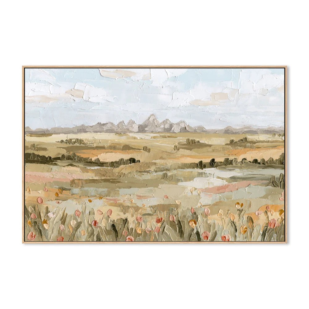 Grand Tetons, By Hannah Weisner Wall Art Gioia-Local 60x40cm Framed Canvas Oak