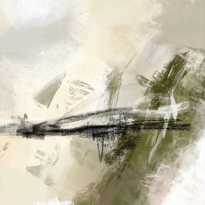 Green And Beige, Style B, By Karine Tonial Grimm Wall Art Gioia-Local 40x60cm Framed Canvas Gold