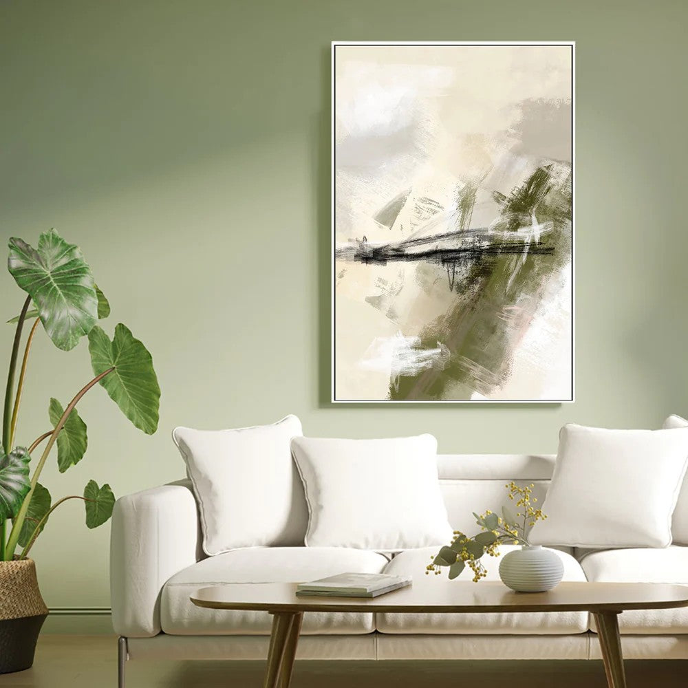 Green And Beige, Style B, By Karine Tonial Grimm Wall Art Gioia-Local