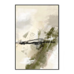 Green And Beige, Style B, By Karine Tonial Grimm Wall Art Gioia-Local 40x60cm Framed Canvas Black