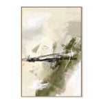Green And Beige, Style B, By Karine Tonial Grimm Wall Art Gioia-Local 40x60cm Framed Canvas Oak
