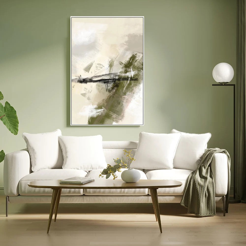 Green And Beige, Style B, By Karine Tonial Grimm Wall Art Gioia-Local