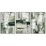 Green Chaos, Style A, B & C, Set Of 3, By Sally Ann Moss Wall Art Gioia-Local 40x60cm Framed Canvas Black