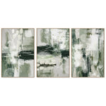 Green Chaos, Style A, B & C, Set Of 3, By Sally Ann Moss Wall Art Gioia-Local 40x60cm Framed Canvas Oak