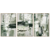 Green Chaos, Style A, B & C, Set Of 3, By Sally Ann Moss Wall Art Gioia-Local 40x60cm Framed Canvas Oak