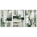 Green Chaos, Style A, B & C, Set Of 3, By Sally Ann Moss Wall Art Gioia-Local 40x60cm Framed Canvas White