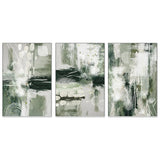 Green Chaos, Style A, B & C, Set Of 3, By Sally Ann Moss Wall Art Gioia-Local 40x60cm Framed Canvas White