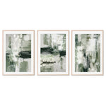 Green Chaos, Style A, B & C, Set Of 3, By Sally Ann Moss Wall Art Gioia-Local 40x60cm Framed Poster Black