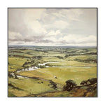Green Hill Vista, By Raymond Powers Wall Art Gioia-Local 50x50cm Framed Canvas Black