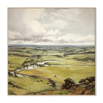Green Hill Vista, By Raymond Powers Wall Art Gioia-Local 50x50cm Framed Canvas Oak