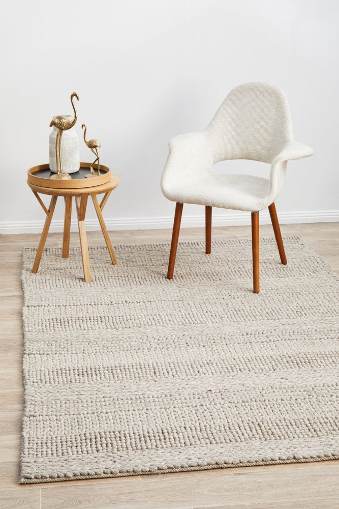 Hand Braided Beige Rug - 280 x 190cm Rug UN Rugs-Local   