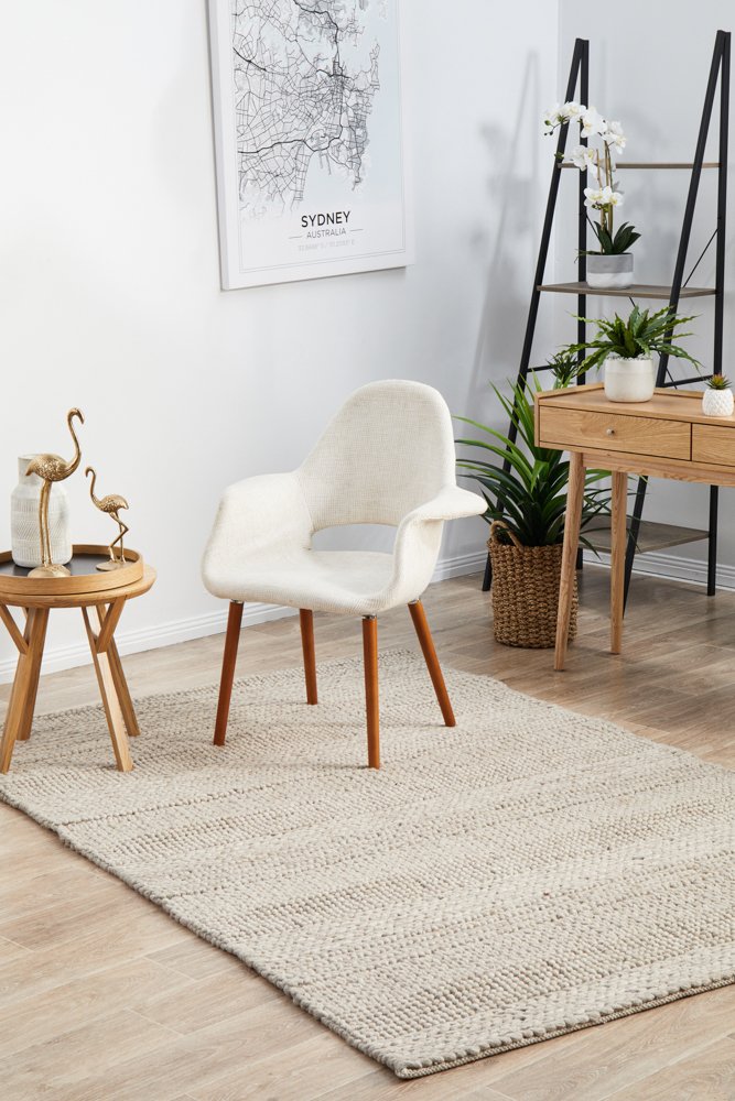 Hand Braided Beige Rug - 280 x 190cm Rug UN Rugs-Local   