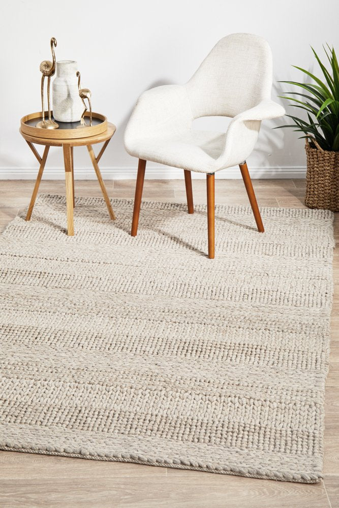 Hand Braided Beige Rug - 280 x 190cm Rug UN Rugs-Local   