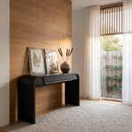 Harley 1.4m Console Table - Textured Espresso Black Console Table Valerie-Core