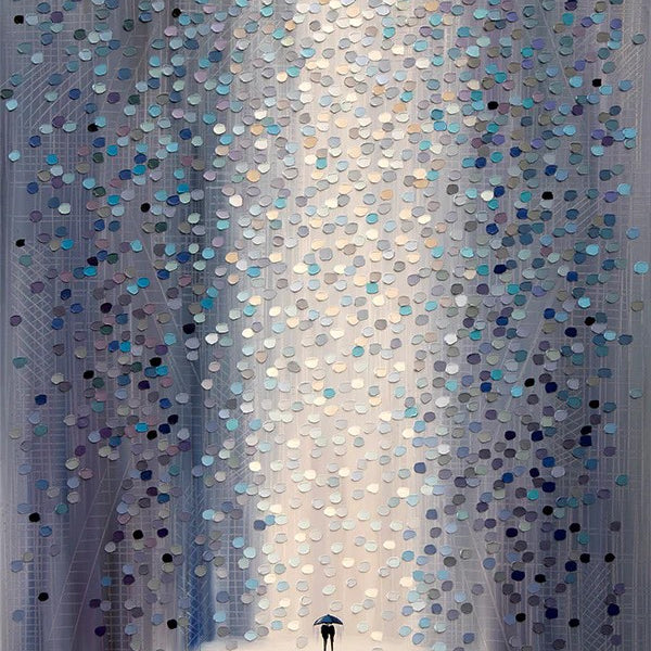 Hazy Rain, By Ekaterina Ermilkina Wall Art Gioia-Local Gold Framed Canvas 40x60cm