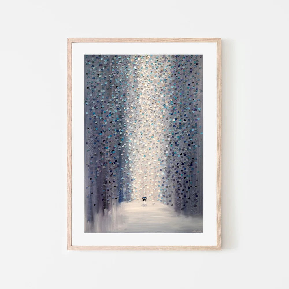 Hazy Rain, By Ekaterina Ermilkina Wall Art Gioia-Local Black Framed Poster 40x60cm