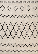 Hiero Boho Patterned Rug - Ivory and Charcoal 160cm x 230 cm Designer Rug Mos-Local   