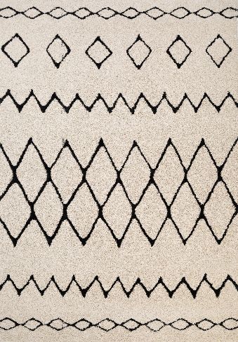 Hiero Boho Patterned Rug - Ivory and Charcoal 300 cm x 390 cm Rug Mos-Local   