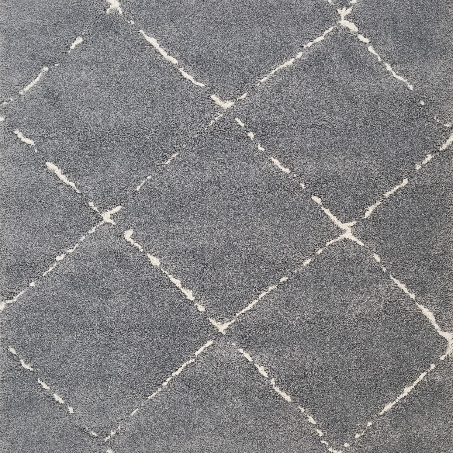 Hiero Diamond Patterned Rug - Grey and Ivory 300 cm x 390 cm Rug Mos-Local   