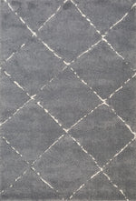Hiero Diamond Patterned Rug - Grey and Ivory 200cm x 290 cm Designer Rug Mos-Local   