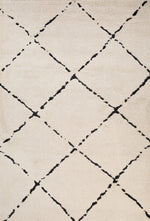 Hiero Diamond Patterned Rug - Ivory and Charcoal 160 cm x 230 cm Designer Rug Mos-Local   