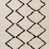 Hiero Moroccan Patterned Rug - Ivory and Charcoal 160 cm x 230 cm Rug Mos-Local   