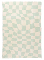 Ilenna 330cm x 240cm Abstract Checkered Washable Rug - Green & Ivory Rugs MissAmara-Local   