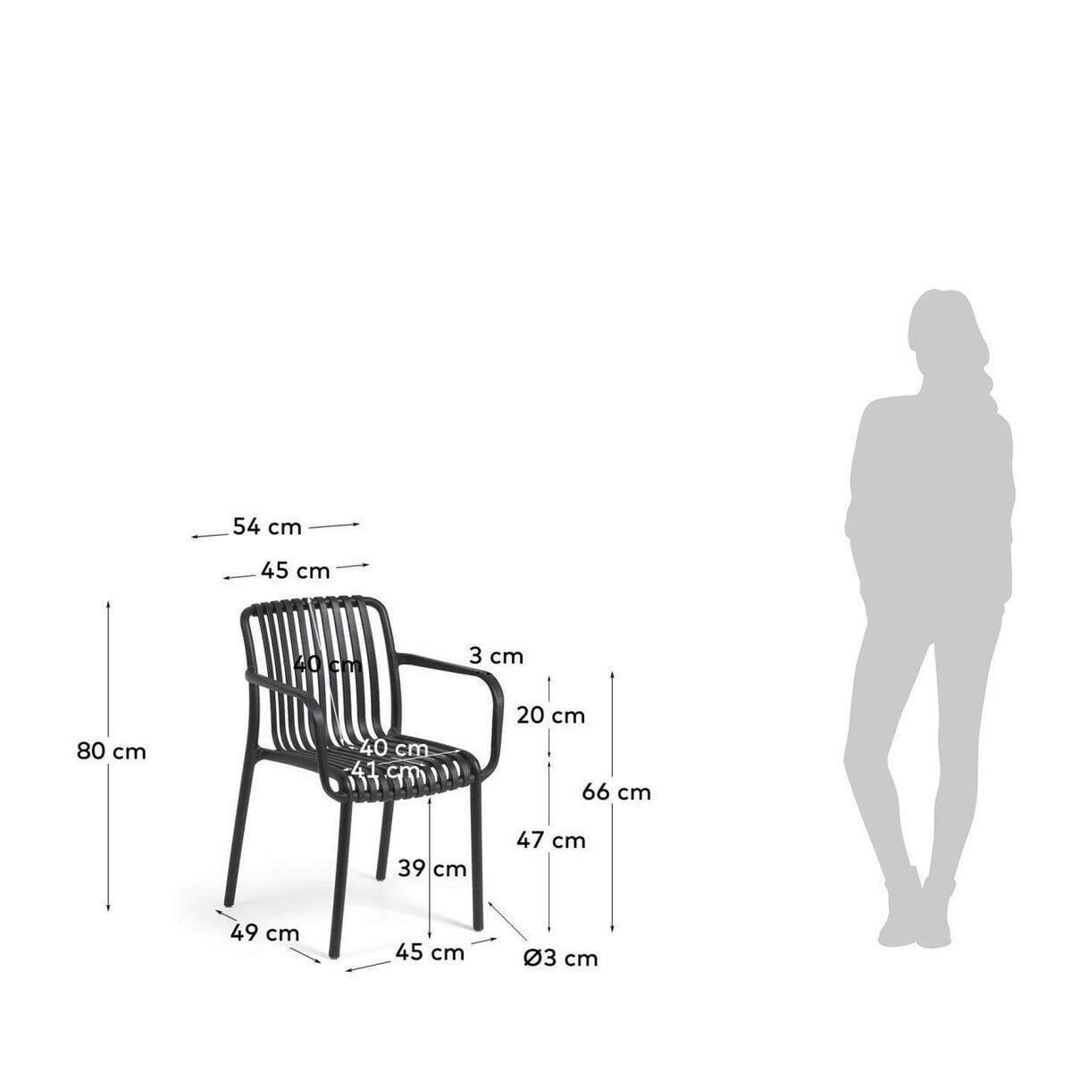 Isabella Dining Chair - Black Outdoor Chair The Form-Local