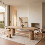 Josif 2.8m Elm Dining Table - Natural Dining Table Nasa-Core