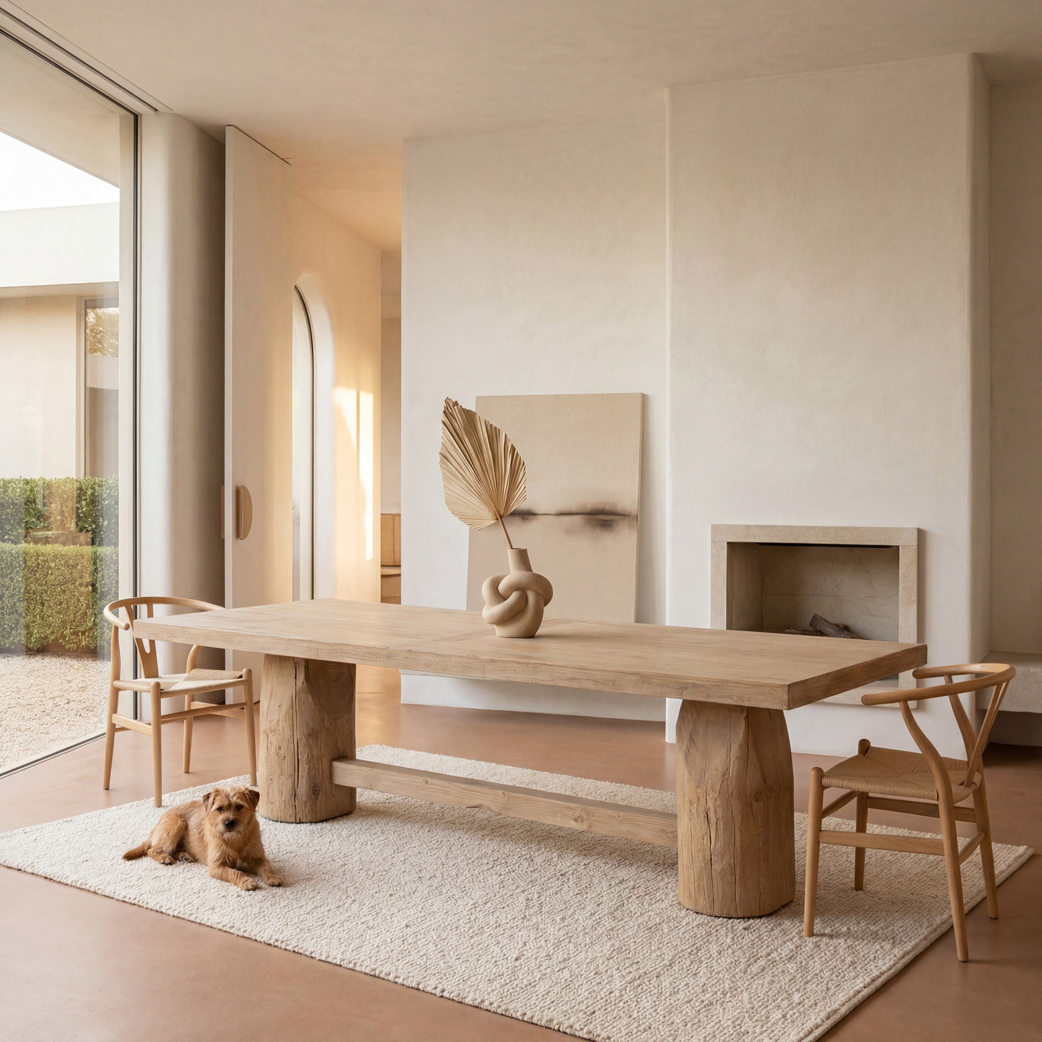Josif 2.8m Elm Dining Table - Natural Dining Table Nasa-Core