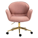 Kami Fabric Office Chair with Gold Legs - Blush Office Chair Charm-Local   