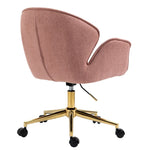Kami Fabric Office Chair with Gold Legs - Blush Office Chair Charm-Local   