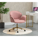 Kami Fabric Office Chair with Gold Legs - Blush Office Chair Charm-Local   