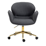 Kami Fabric Office Chair with Gold Legs - Dark Grey Office Chair Charm-Local   